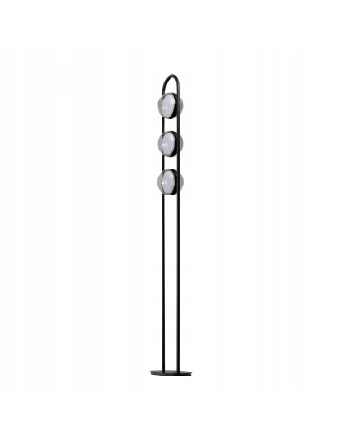 Lampa podłogowa ASTRID 3 LED 140 cm czarna z trzema kulami, 3-stopniowy ściemniacz, szkło/aluminium