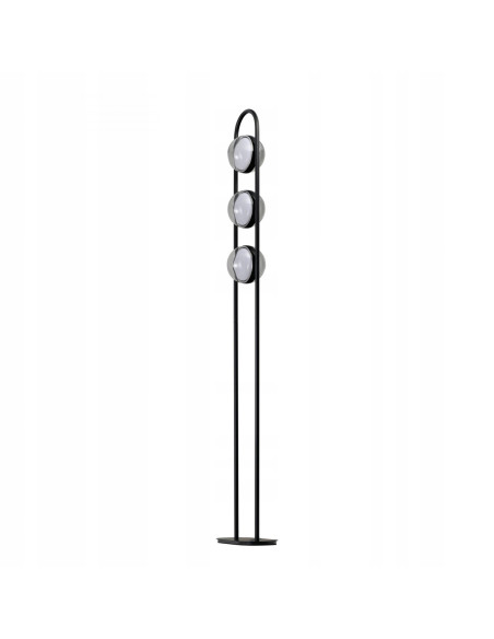 Lampa podłogowa ASTRID 3 LED 140 cm czarna z trzema kulami, 3-stopniowy ściemniacz, szkło/aluminium