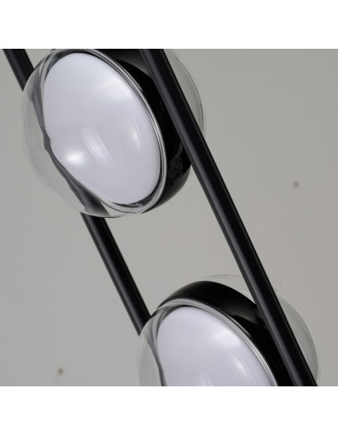 Lampa podłogowa ASTRID 3 LED 140 cm czarna z trzema kulami, 3-stopniowy ściemniacz, szkło/aluminium