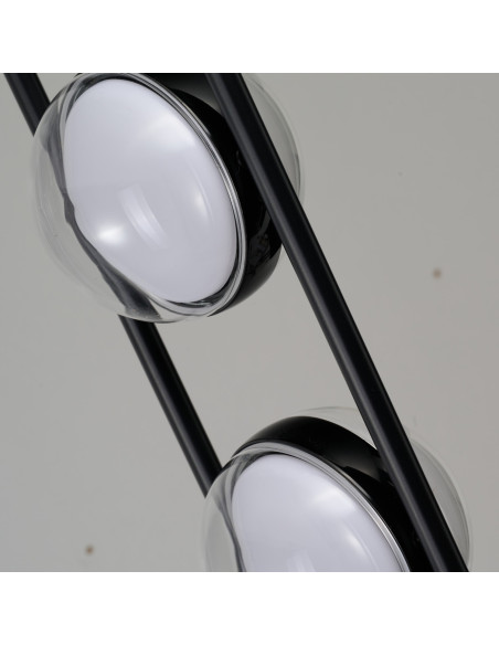 Lampa podłogowa ASTRID 3 LED 140 cm czarna z trzema kulami, 3-stopniowy ściemniacz, szkło/aluminium