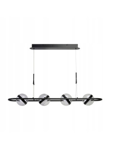Nowoczesna lampa wisząca ASTRID - listwa LED 4-punktowa, regulowana, czarne szkło, 96 cm 2