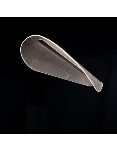 Lampa wisząca MANTA LED 38W czarna z bezbarwnym kloszem — 120 cm, regulowana wysokość