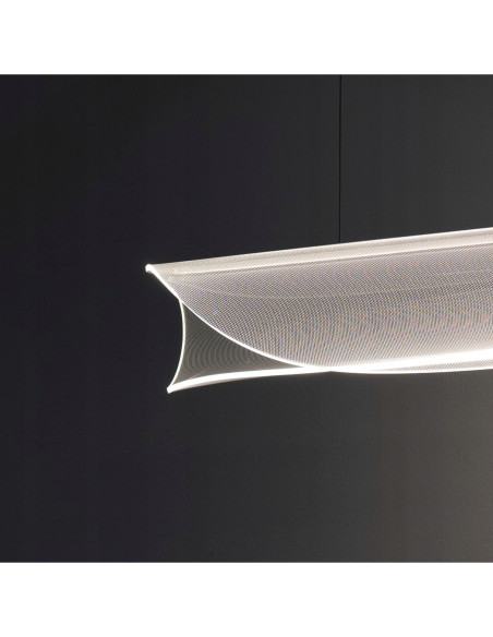 Lampa wisząca MANTA LED 38W czarna z bezbarwnym kloszem — 120 cm, regulowana wysokość