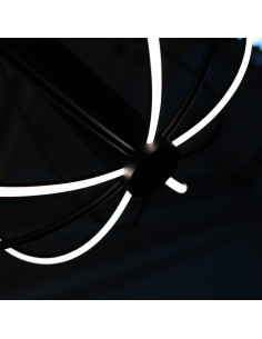 Lampa wisząca ZOE 41W LED 3‑Step DIM czarna, kulista — regulowana wysokość, do salonu i jadalni 2