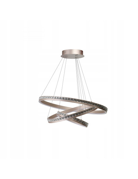 Lampa wisząca CAMELIA LED 3-pkt różowe złoto 3000K 118W łańcuch okręgów 150 cm regulowana