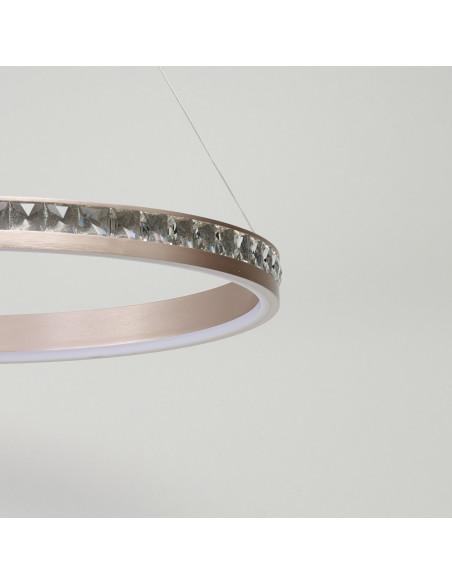 Lampa wisząca CAMELIA LED 3-pkt różowe złoto 3000K 118W łańcuch okręgów 150 cm regulowana