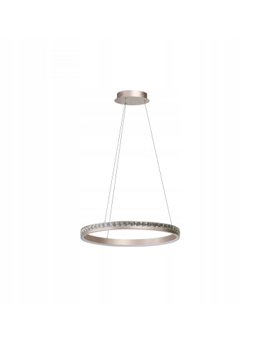 Lampa wisząca CAMELIA LED 60 cm różowe złoto z kryształami, 3-stopniowe ściemnianie, 41W