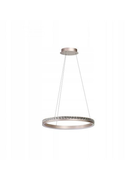 Lampa wisząca CAMELIA LED 60 cm różowe złoto z kryształami, 3-stopniowe ściemnianie, 41W