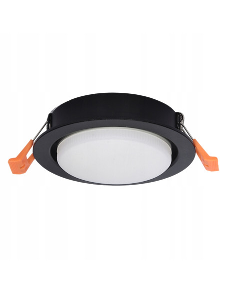 Syntron Tuba sufitowa GX53 czarna płaska aluminiowa IP20 15W LED do salonu i sypialni