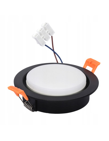 Syntron Tuba sufitowa GX53 czarna płaska aluminiowa IP20 15W LED do salonu i sypialni