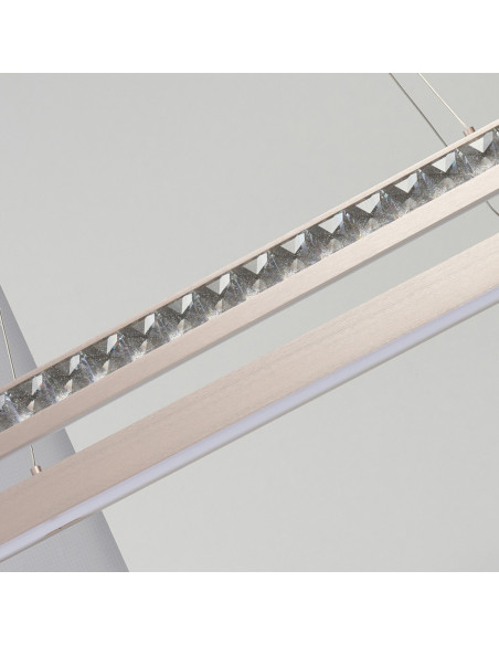 Lampa wisząca CAMELIA LED 60W owalna rose gold 3-stopniowy ściemniacz 100x120 cm