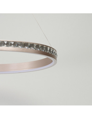 Lampa wisząca CAMELIA LED 60W owalna rose gold 3-stopniowy ściemniacz 100x120 cm