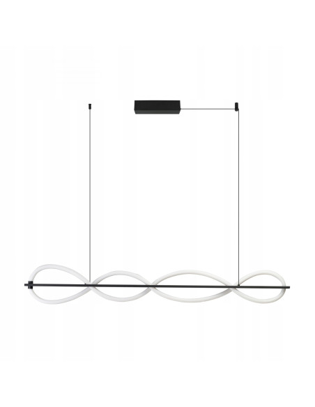 PESCARA Lampa wisząca LED 25W „odwrócony kod DNA” regulowana 165 cm biało-czarna 3-Step DIM