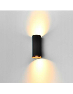 Kinkiet VELIA ROUND 2 czarny metalowy 2xGU10 15,5 cm nowoczesny do korytarza sypialni Azzardo