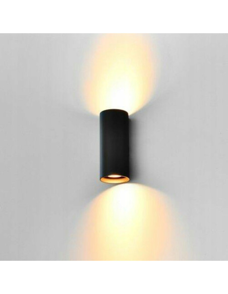 Kinkiet VELIA ROUND 2 czarny metalowy 2xGU10 15,5 cm nowoczesny do korytarza sypialni Azzardo