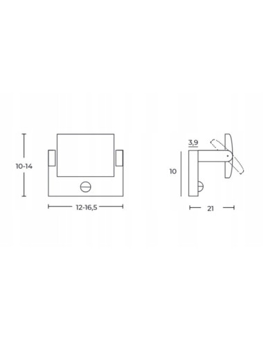 Kinkiet zewnętrzny LED AZzardo DURANTE AZ6537 IP54 CCT 21W czarny, obracane źródło światła