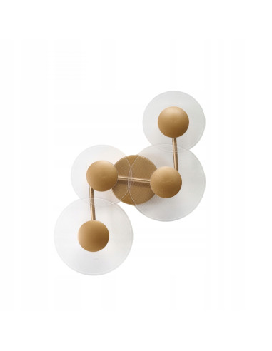 Kinkiet MEADOW LED złoty ze szkłem 24W 3000K 1200 lm nowoczesny do salonu, sypialni i jadalni