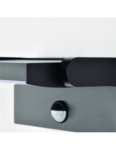 Azzardo DURANTE AZ6536 Lampa ścienna LED z czujnikiem ruchu IP54 czarna, 21W, regulowana barwa światła