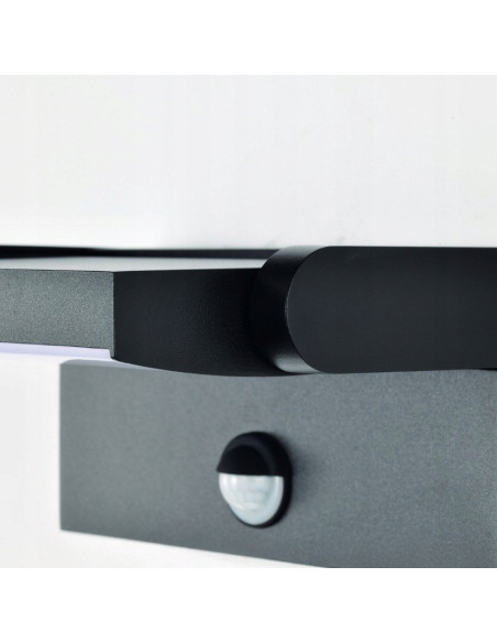 Azzardo DURANTE AZ6536 Lampa ścienna LED z czujnikiem ruchu IP54 czarna, 21W, regulowana barwa światła