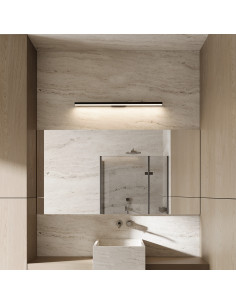 Nowoczesny czarny kinkiet LED z regulacją barwy światła 42 cm, IP44, 12W, elegancki do łazienki - Light Prestige 2