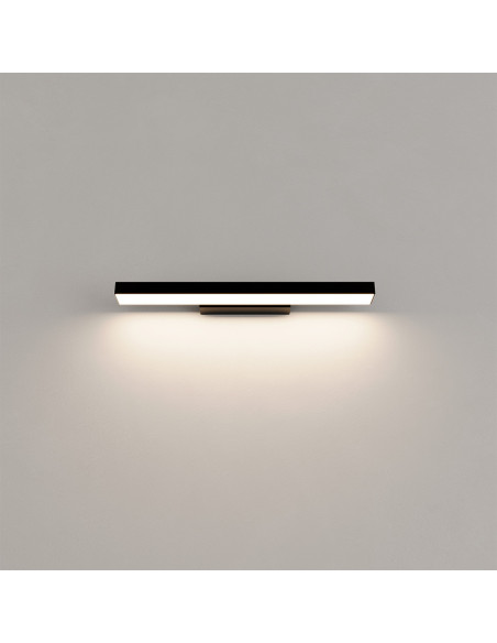 Nowoczesny czarny kinkiet LED z regulacją barwy światła 42 cm, IP44, 12W, elegancki do łazienki - Light Prestige