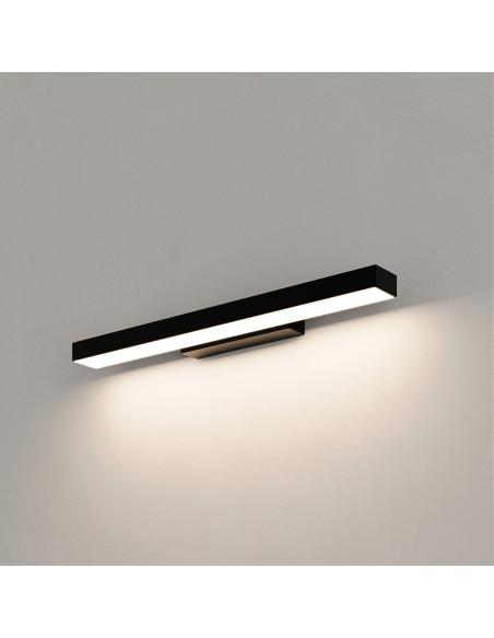 Nowoczesny czarny kinkiet LED z regulacją barwy światła 42 cm, IP44, 12W, elegancki do łazienki - Light Prestige