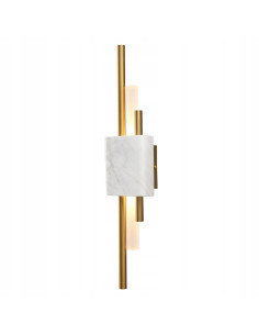 Kinkiet LED ELLIE 50 cm marmur biały z złotymi tubami — nowoczesny, ciepłe światło 3000K, Step into Design