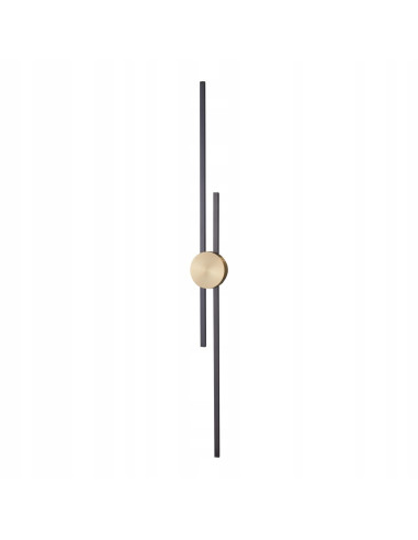 Kinkiet LED 122 cm Step into Design czarny matowy z złotym akcentem, ciepłe światło 3000K, nowoczesny iluminator ścienny