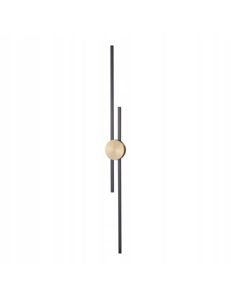 Kinkiet LED 122 cm Step into Design czarny matowy z złotym akcentem, ciepłe światło 3000K, nowoczesny iluminator ścienny