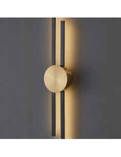 Kinkiet LED CENTRO czarno-złoty minimalistyczny 14W 3000K do hotelu i domu 92 cm