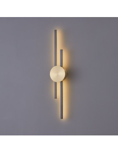 Kinkiet CENTRO LED czarny z złotym akcentem 10W 3000K minimalistyczny do salonu i sypialni, Step into design