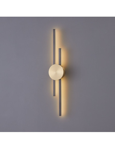 Kinkiet CENTRO LED czarny z złotym akcentem 10W 3000K minimalistyczny do salonu i sypialni, Step into design