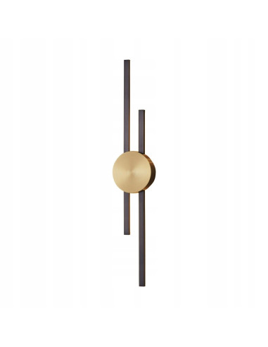 Kinkiet CENTRO LED czarny z złotym akcentem 10W 3000K minimalistyczny do salonu i sypialni, Step into design