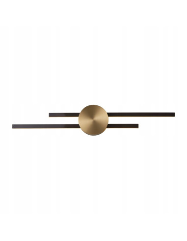 Kinkiet CENTRO LED czarny z złotym akcentem 10W 3000K minimalistyczny do salonu i sypialni, Step into design