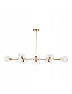 Lampa wisząca COSMIC 8 złota z 8 kloszami E14 120x65 cm — elegancka nad stół i do salonu 2
