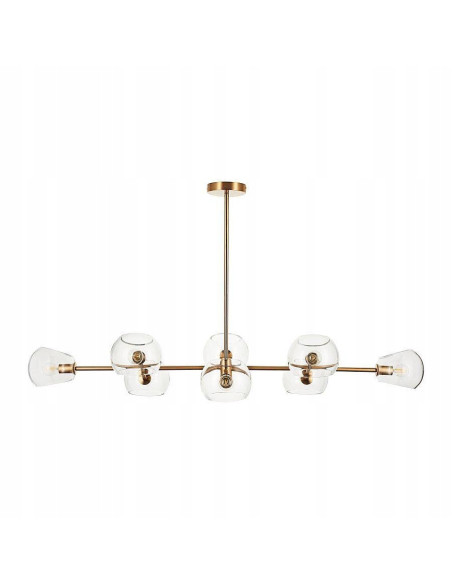 Lampa wisząca COSMIC 8 złota z 8 kloszami E14 120x65 cm — elegancka nad stół i do salonu