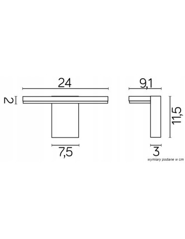 Kinkiet ogrodowy SU-MA FLER 17601 DG 10W LED grafitowy IP54 nowoczesny prostokątny 720 lm 4000K