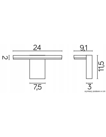 Kinkiet ogrodowy SU-MA FLER 17601 DG 10W LED grafitowy IP54 nowoczesny prostokątny 720 lm 4000K