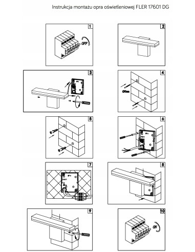 Kinkiet ogrodowy SU-MA FLER 17601 DG 10W LED grafitowy IP54 nowoczesny prostokątny 720 lm 4000K