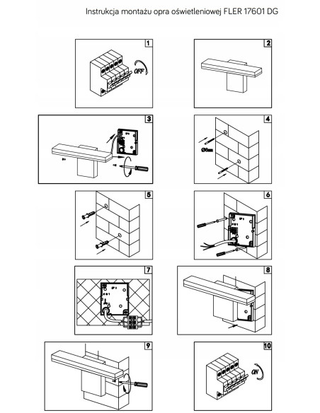 Kinkiet ogrodowy SU-MA FLER 17601 DG 10W LED grafitowy IP54 nowoczesny prostokątny 720 lm 4000K