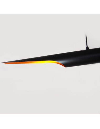 Lampa wisząca Step into Design BLACK TUBE 2xE27 czarno-złota 100 cm nowoczesna do salonu i jadalni