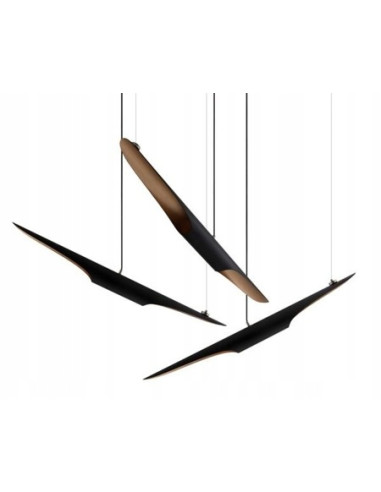 Lampa wisząca Step into Design BLACK TUBE 2xE27 czarno-złota 100 cm nowoczesna do salonu i jadalni