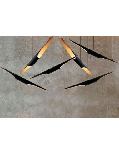 Lampa wisząca Step into Design BLACK TUBE 2xE27 czarno-złota 100 cm nowoczesna do salonu i jadalni