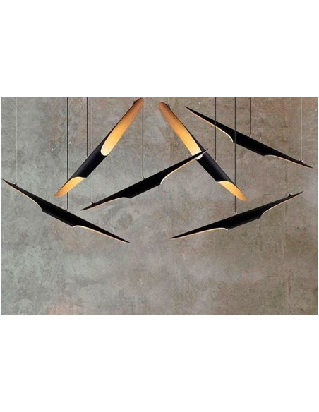 Lampa wisząca Step into Design BLACK TUBE 2xE27 czarno-złota 100 cm nowoczesna do salonu i jadalni