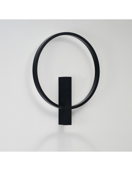 Kinkiet ARTE WALL LED 25W CCT czarny — regulacja barwy, okrągły design 48x40 cm