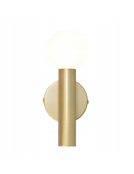 Zuma Line Freya kinkiet ścienny G9 22,5 cm - złoto z mlecznym szklanym kloszem