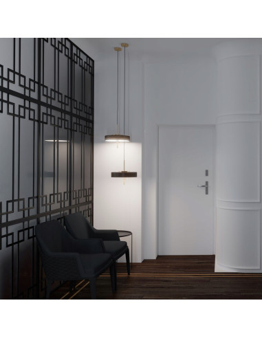 Lampa wisząca Step Into Design ARTDECO 12-punktowa E14 czarno-złota Ø35 cm MP8872