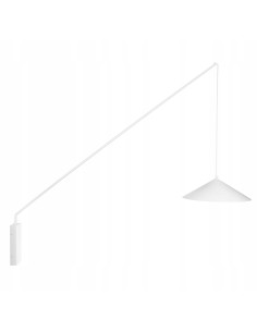Kinkiet ścienny SWING biały 140 cm regulowany ramieniem E27 skandynawski do sypialni i salonu, metalowy, matowy finish