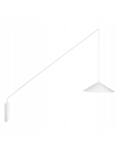 Kinkiet ścienny SWING biały 140 cm regulowany ramieniem E27 skandynawski do sypialni i salonu, metalowy, matowy finish