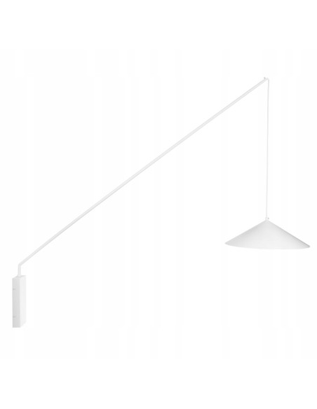 Kinkiet ścienny SWING biały 140 cm regulowany ramieniem E27 skandynawski do sypialni i salonu, metalowy, matowy finish
